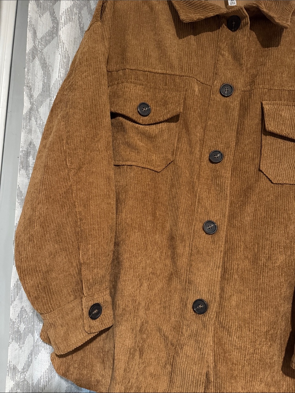Zenana Outfitters Corduroy Utility Jacket - Caramel Brown - Picture 3 of 4